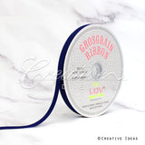 3/8" Grosgrain Ribbon - 50 Yards (Navy Blue)