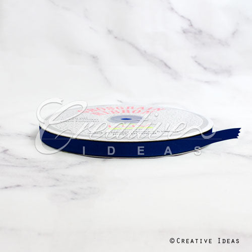 3/8" Grosgrain Ribbon - 50 Yards (Navy Blue)