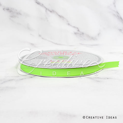 3/8" Grosgrain Ribbon - 50 Yards (Neon Green)
