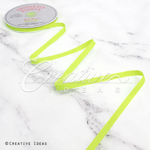 3/8" Grosgrain Ribbon - 50 Yards (Neon Yellow)