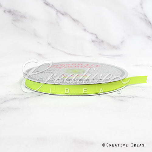 3/8" Grosgrain Ribbon - 50 Yards (Neon Yellow)