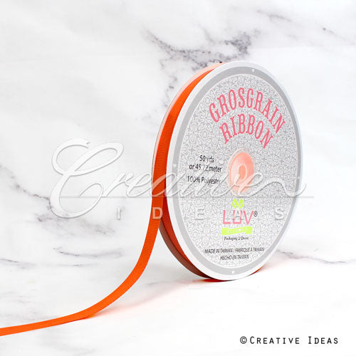 3/8" Grosgrain Ribbon - 50 Yards (Orange)