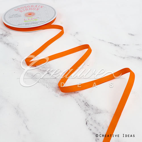 3/8" Grosgrain Ribbon - 50 Yards (Orange)