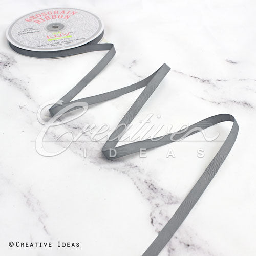 3/8" Grosgrain Ribbon - 50 Yards (Silver)