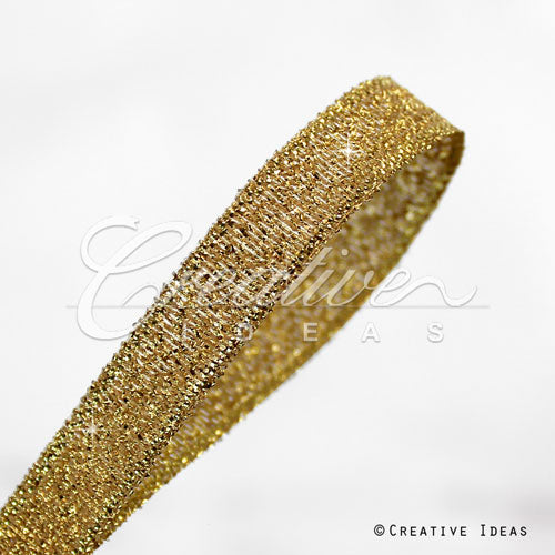 3/8" Metallic Taffeta - 25 Yards (Gold)