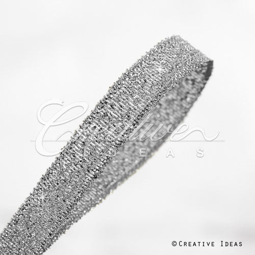3/8" Metallic Taffeta - 25 Yards (Silver)
