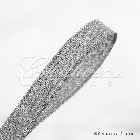 3/8" Metallic Taffeta - 25 Yards (Silver)