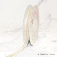 3/8" Organza With Satin And Gold Edge Ribbon - 25 Yards (Antique White)