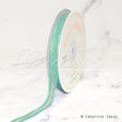 3/8" Organza With Satin And Gold Edge Ribbon - 25 Yards (Aqua)