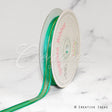 3/8" Organza With Satin And Gold Edge Ribbon - 25 Yards (Emerald Green)