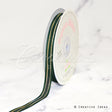 3/8" Organza With Satin And Gold Edge Ribbon - 25 Yards (Hunter Green)