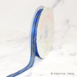 3/8" Organza With Satin And Gold Edge Ribbon - 25 Yards (Royal Blue)