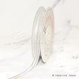 3/8" Organza With Satin And Gold Edge Ribbon - 25 Yards (White)
