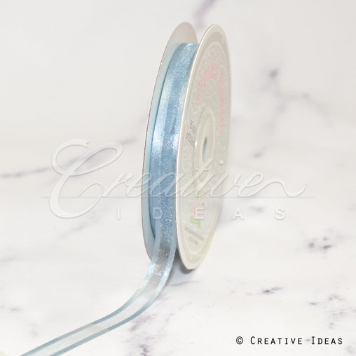 3/8" Organza With Satin Edge Ribbon - 25 Yards (Antique Blue)