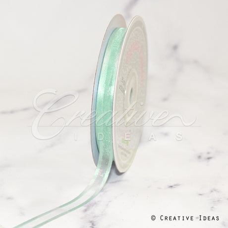 3/8" Organza With Satin Edge Ribbon - 25 Yards (Aqua)