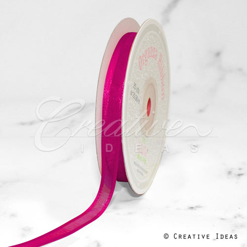 3/8" Organza With Satin Edge Ribbon - 25 Yards (Azalea)