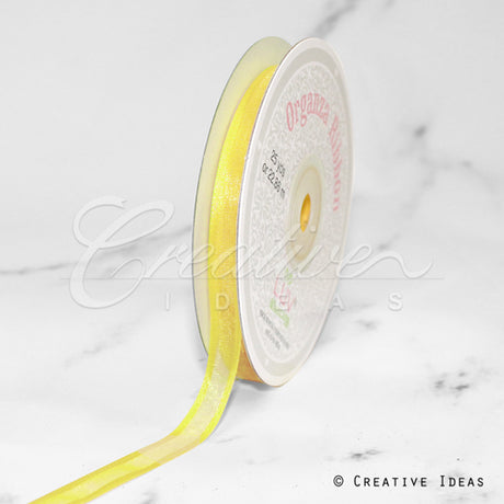 3/8" Organza With Satin Edge Ribbon - 25 Yards (Canary)