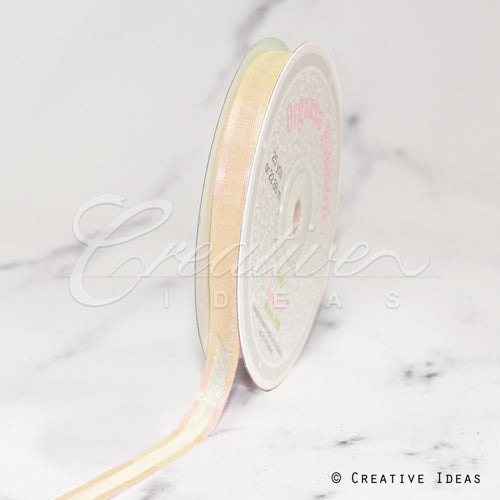 3/8" Organza With Satin Edge Ribbon - 25 Yards (Ivory)