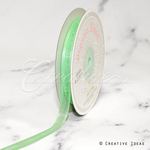 3/8" Organza With Satin Edge Ribbon - 25 Yards (Mint Green)