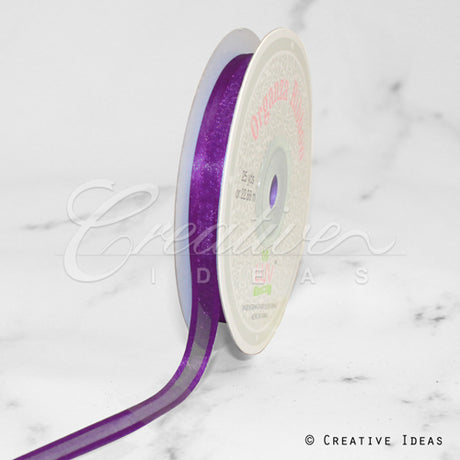 3/8" Organza With Satin Edge Ribbon - 25 Yards (Purple)