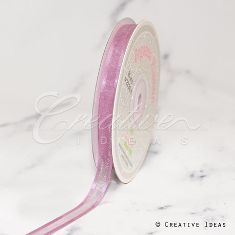 3/8" Organza With Satin Edge Ribbon - 25 Yards (Rosy Mauve)