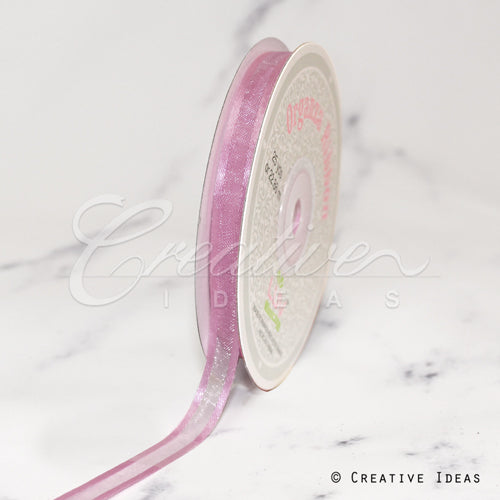 3/8" Organza With Satin Edge Ribbon - 25 Yards (Rosy Mauve)