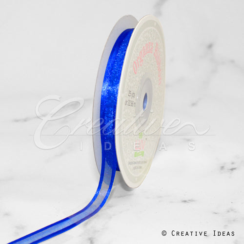 3/8" Organza With Satin Edge Ribbon - 25 Yards (Royal Blue)