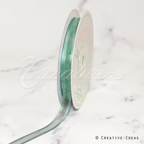 3/8" Organza With Satin Edge Ribbon - 25 Yards (Sage)