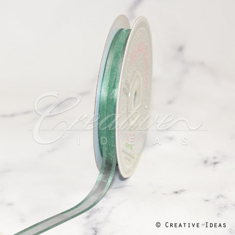 3/8" Organza With Satin Edge Ribbon - 25 Yards (Sage)