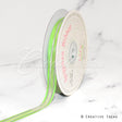 3/8" Organza With Satin & Silver Edge Ribbon - 25 Yards (Apple Green)