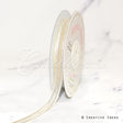 3/8" Organza With Satin & Silver Edge Ribbon - 25 Yards (Ivory)