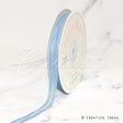 3/8" Organza With Satin & Silver Edge Ribbon - 25 Yards (Light Blue)