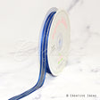 3/8" Organza With Satin & Silver Edge Ribbon - 25 Yards (Navy Blue)