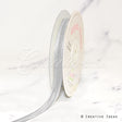 3/8" Organza With Satin & Silver Edge Ribbon - 25 Yards (Silver)