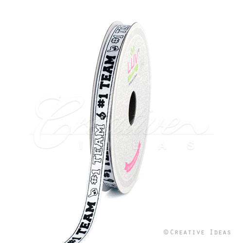 3/8" Satin #1 Team Ribbon-10 Yds (White)