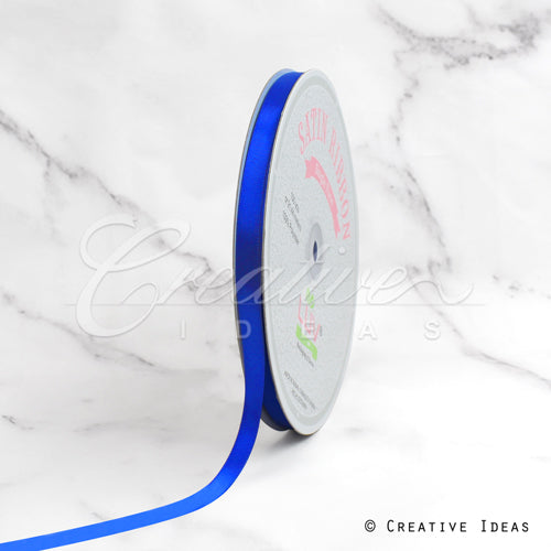 3/8" Single Face Satin-100 Yds (Vibrant Blue)