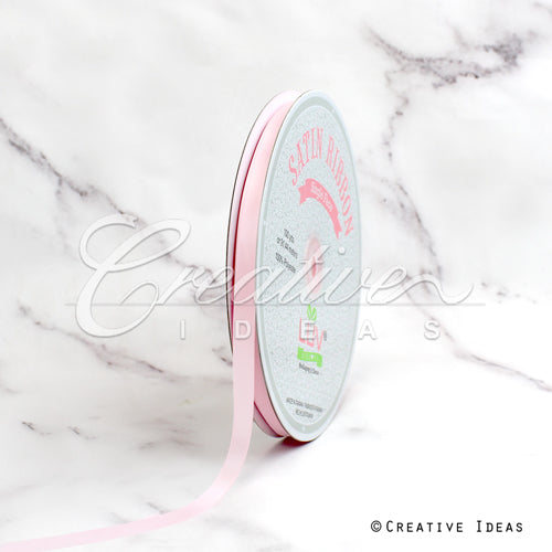 3/8" Single Face Satin-100 Yds (Frost Pink)