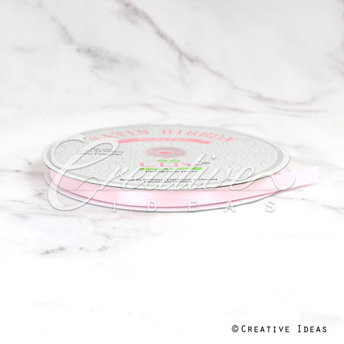 3/8" Single Face Satin-100 Yds (Frost Pink)