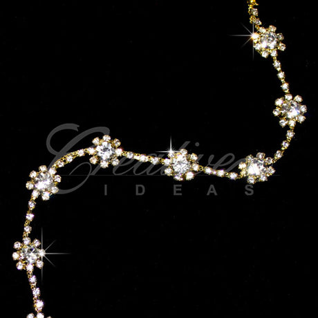 3/8" Small Bubble Rhinestone Chain-3 Yds (Gold)