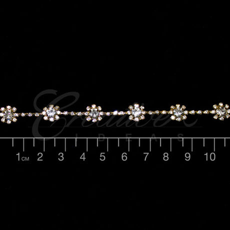 3/8" Small Bubble Rhinestone Chain-3 Yds (Gold)