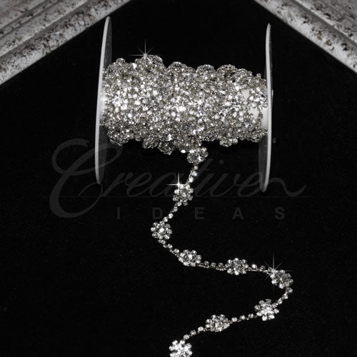 3/8" Small Bubble Rhinestone Chain-3 Yds (Silver)