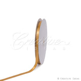 3/8" Satin With Gold Edge Ribbon- 50 Yards (Antique Gold)