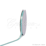 3/8" Satin With Gold Edge Ribbon- 50 Yards (Aqua)