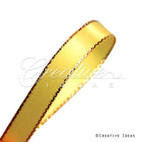 3/8" Satin With Gold Edge Ribbon- 50 Yards (Canary)