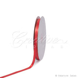 3/8" Satin With Gold Edge Ribbon- 50 Yards (Coral)