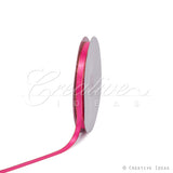 3/8" Satin With Gold Edge Ribbon- 50 Yards (Hot Pink)