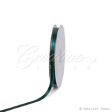 3/8" Satin With Gold Edge Ribbon- 50 Yards (Hunter Green)