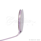 3/8" Satin With Gold Edge Ribbon- 50 Yards (Lavender)