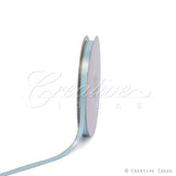 3/8" Satin With Gold Edge Ribbon- 50 Yards (Light Blue)