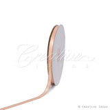 3/8" Satin With Gold Edge Ribbon- 50 Yards (Light Peach)